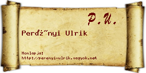 Perényi Ulrik névjegykártya